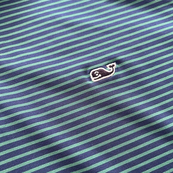 Vineyard Vines Mens On the Go Sankaty Polo Stripes Medium Preppy Casual Stretch - Picture 4 of 7